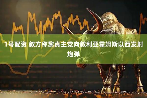 1号配资 叙方称黎真主党向叙利亚霍姆斯以西发射炮弹